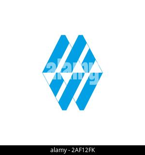 letter mw simple monogram stripes logo vector Stock Vector