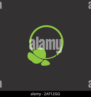 simple circle leaf parsley design logo vector Stock Vector