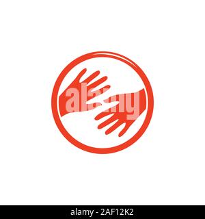 hand care circle social illustration vector Stock Vector
