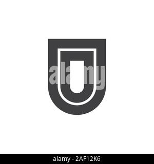 abstract shield stripes simple logo vector Stock Vector