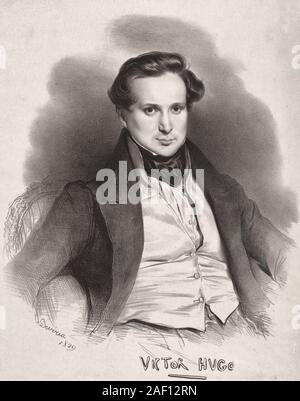 Victor Hugo by Achille Deveria, 1829 Stock Photo