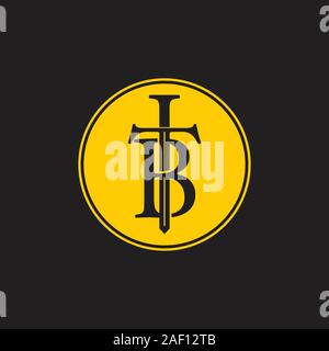 letters tb linked sword logo vector Stock Vector