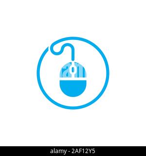 mouse circle line symbol logo vector Stock Vector