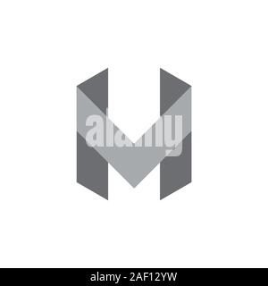letter mv simple geometric logo vector Stock Vector