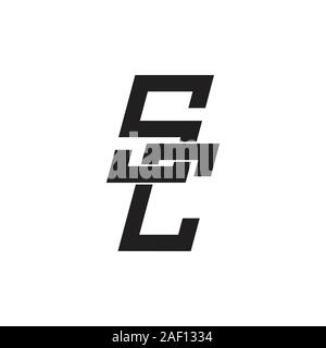 letter sc simple geometric linked line logo vector Stock Vector
