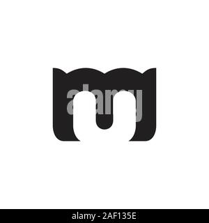 letter mu simple curves logo vector Stock Vector
