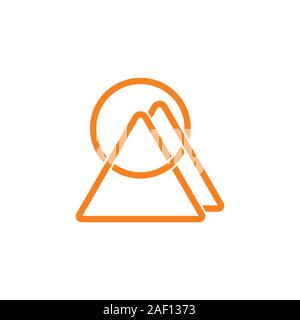 triangle linked line overlap icon vector Stock Vector