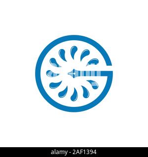 letter g pen writer geometric logo vector Stock Vector