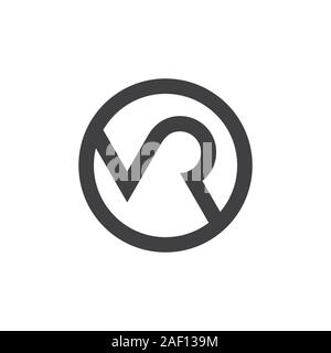 letter mr circle geometric logo vector Stock Vector
