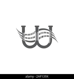 letter w stripes waves design symbol vector Stock Vector