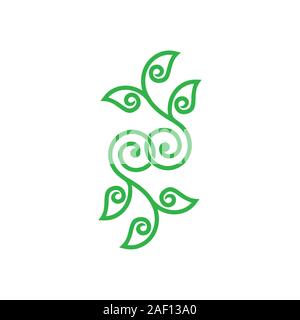 linked spiral tree curves design symbol vector Stock Vector