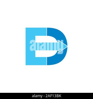 letter ed geometric arrow logo vector Stock Vector