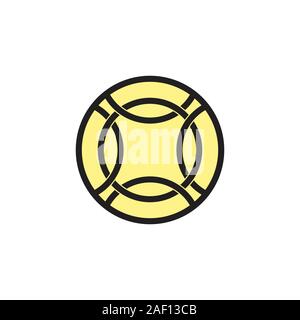 linked circle overlapping line design vector Stock Vector