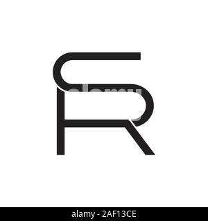 letter sr linked lines art logo vector Stock Vector