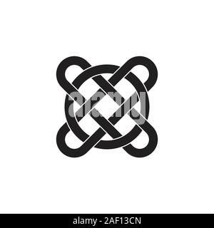 letter x o lines art overlapping flat logo vector Stock Vector