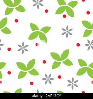 leaf green simple seamless design background vector Stock Vector