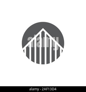 arrow stripes circle geometric logo vector Stock Vector