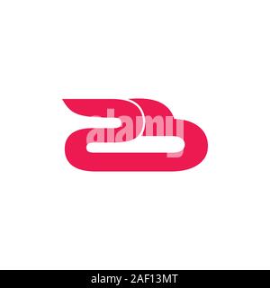 letter 2b linked simple design vector Stock Vector