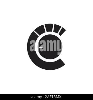 letter c control button geometric design vector Stock Vector