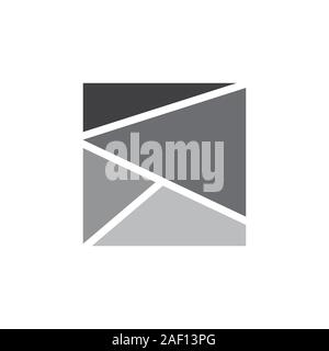 square gradient triangle mosaic logo vector Stock Vector