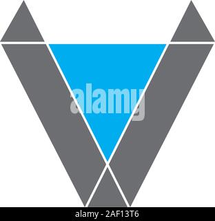 letter v waterdrop geometric ligi Stock Vector