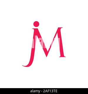 letter jm geometric linked logo vector Stock Vector