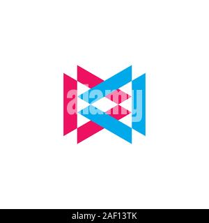 letter dd linked triangle geometric logo vector Stock Vector
