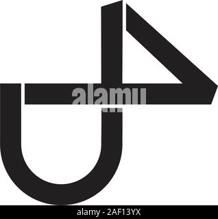 letter jp  infinity lines geometric logo vector Stock Vector