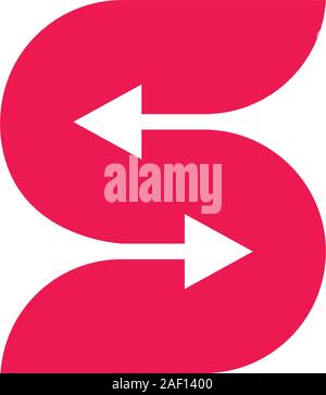 letter s curves geometric opposite arrows logo vector Stock Vector