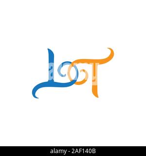 letter bt linked spiral logo vector Stock Vector