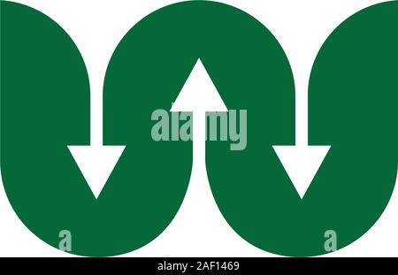 letter w flow arrow process symbol logo vector Stock Vector
