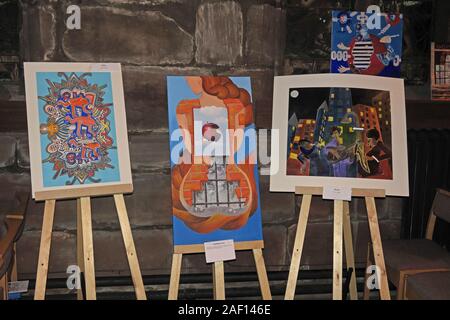 Art produced by prisoners from HMP Styal and Thorn Cross,13th Jan 2019 exhibition St Wilfrids Anglican Church, Grappenhall,Warrington,Cheshire,England