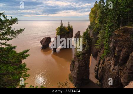 Hopewell Rocks during low tide, in New Brunswick, Canada Stock Photo