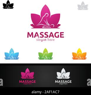 Chiropractic, massage, back pain and osteopathy Logo Design Stock Vector