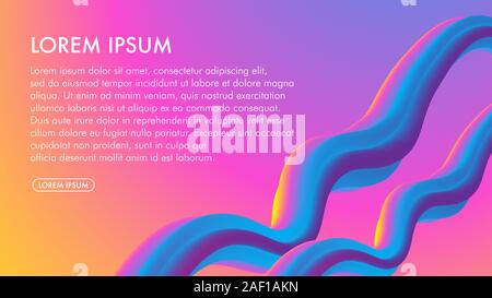 Colorful Abstract Blend Background Design Template, Wave Backgroud Design Concept, Dark Rainbow Wavy Element, Orange Pink Purple Violet Gradation Stock Vector