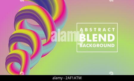 Abstract Spiral Blend Background Design Template, Gradation, Green, Pink, Blue, Yellow, Purple, Violet, Rainbow Color Stock Vector