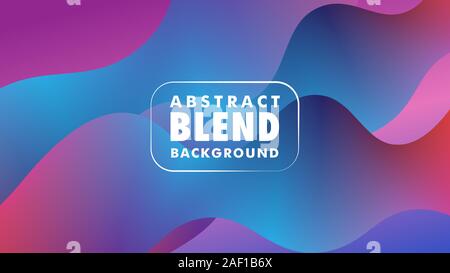 Beautiful Abstract Background Design Template, Colorful Gradation Wave Backgroud Design Concept, Blue Purple Violet Wavy Element, Vector Project, EPS Stock Vector