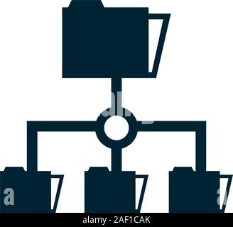 folders files documents network icons Stock Vector