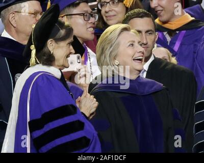 New York, United States. 12th Dec, 2019. Former Secretary of State and First Lady Hillary Rodham Clinton delivers the commencement address in front of 2,400 Hunter College students at Madison Square Garden on May 29, 2019, in New York City. Three 4.0 Valedictorians who are all children of immigrants and actress Isabella Rossellini are among the graduates. Photo by John Angelillo/UPI Credit: UPI/Alamy Live News Stock Photo