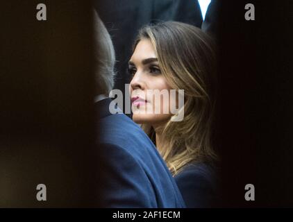 Washington, United States. 12th Dec, 2019. Hope Hicks, a long-time advisor for President Donald Trump, sits for the start of a closed-door interview with the House Judiciary Committee regarding Trump's actions and Russian interference in the 2016 election campaign, on Capitol Hill in Washington, DC on June 19, 2019. Photo by Kevin Dietsch/UPI Credit: UPI/Alamy Live News Stock Photo