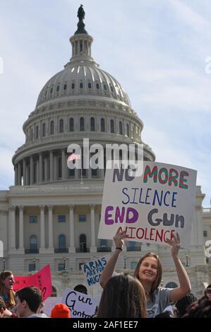Washington, United States. 12th Dec, 2019. Students from the Washington, DC area stage a walkout and march in protest of gun violence in Washington, DC, on March 14, 2019. The group rallied at the White House before marching on the Capitol. Photo by Pat Benic/UPI Credit: UPI/Alamy Live News Stock Photo