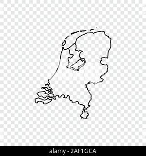 Netherland map on transparent background. Vector illustration. Stock Vector