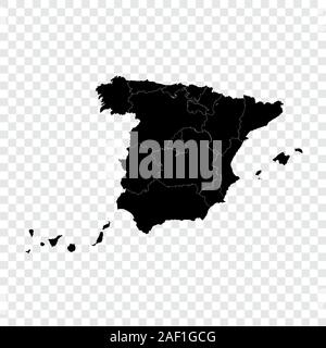 Spain map on transparent background. Vector illustration. Stock Vector