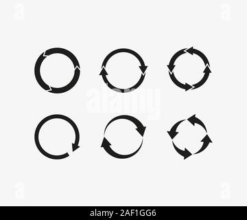 Arrows refresh, recycling icon. Vector illustration, flat design Stock Vector