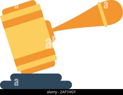 justice hammer device isolated icon Stock Vector