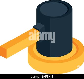 justice hammer device isolated icon Stock Vector