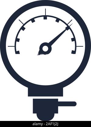 car pressure gauge assembly piece flat icon Stock Vector