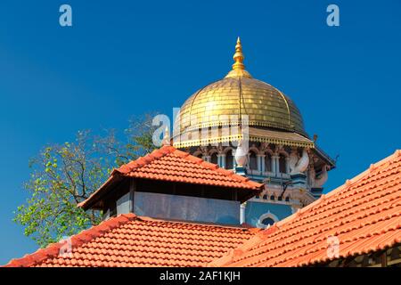 Golden dome of Hindu Temple in GOA, India. Stock Photo