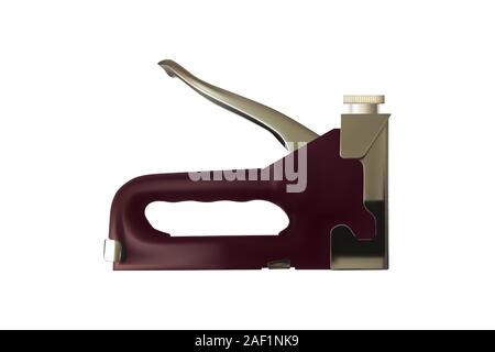 Construction red stapler. Vector illustration. Working tools. Detailed realistic icon. Stock Vector