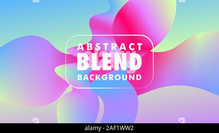 Beautiful Abstract Ribbon Background Design Template, Colorful Wave Tape Backgroud Design Concept, Light Blue Pink Violet Wavy Band Element, 16:9 Stock Vector